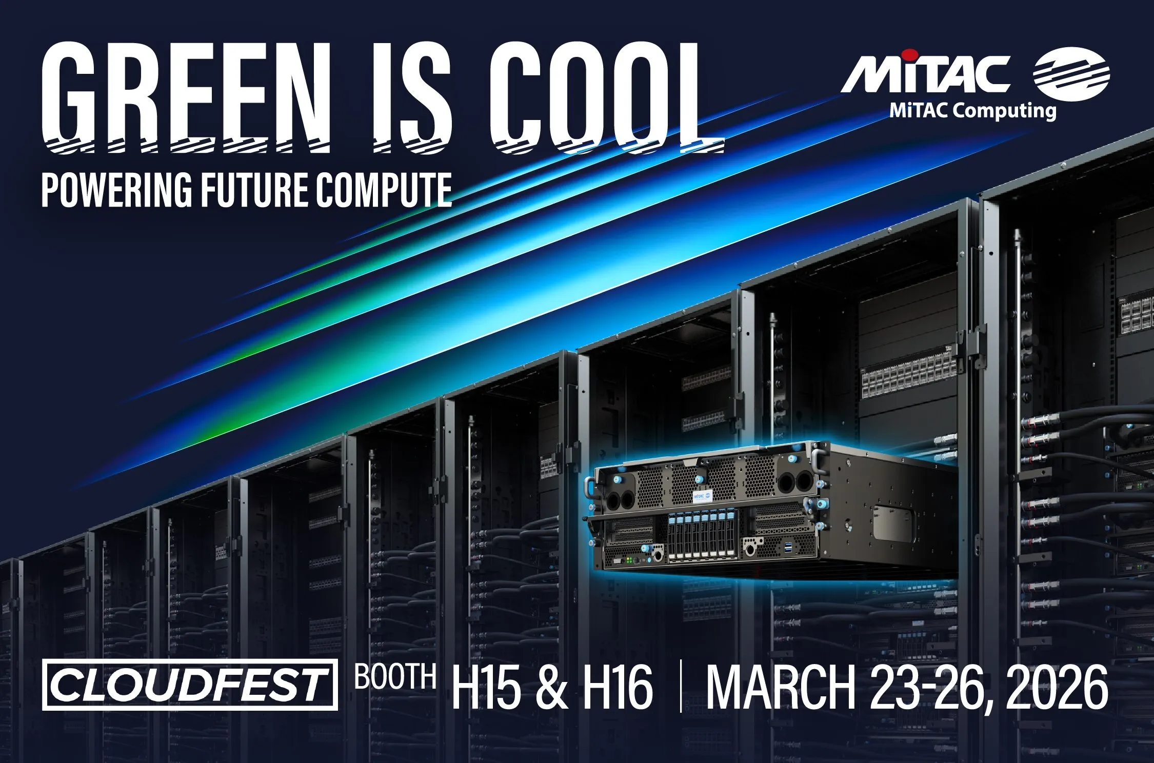 MiTAC Computing leads with AI-ready, OCP-compliant and liquid cooling innovations at CloudFest 2026