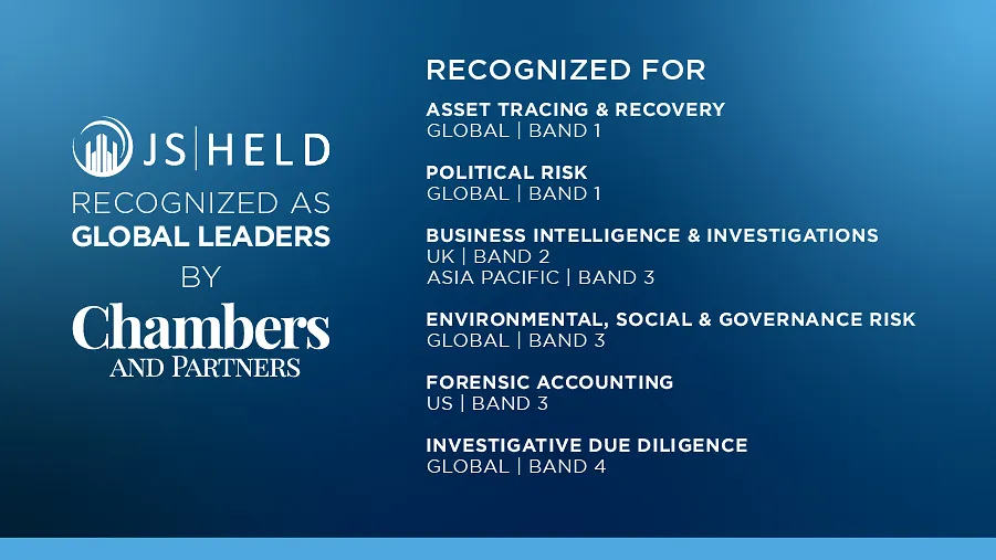 Chambers and Partners Recognizes J.S. Held and Experts Across Six Global Disciplines