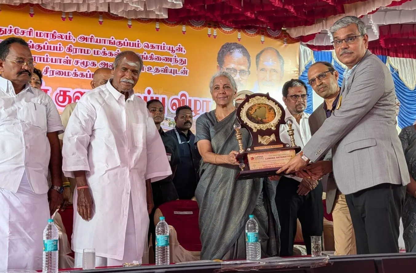 Union Finance Minister Nirmala Sitharaman Inaugurates Muzhiyan Kulam, Restored by Lumina Datamatics and Community Stakeholders in Puducherry