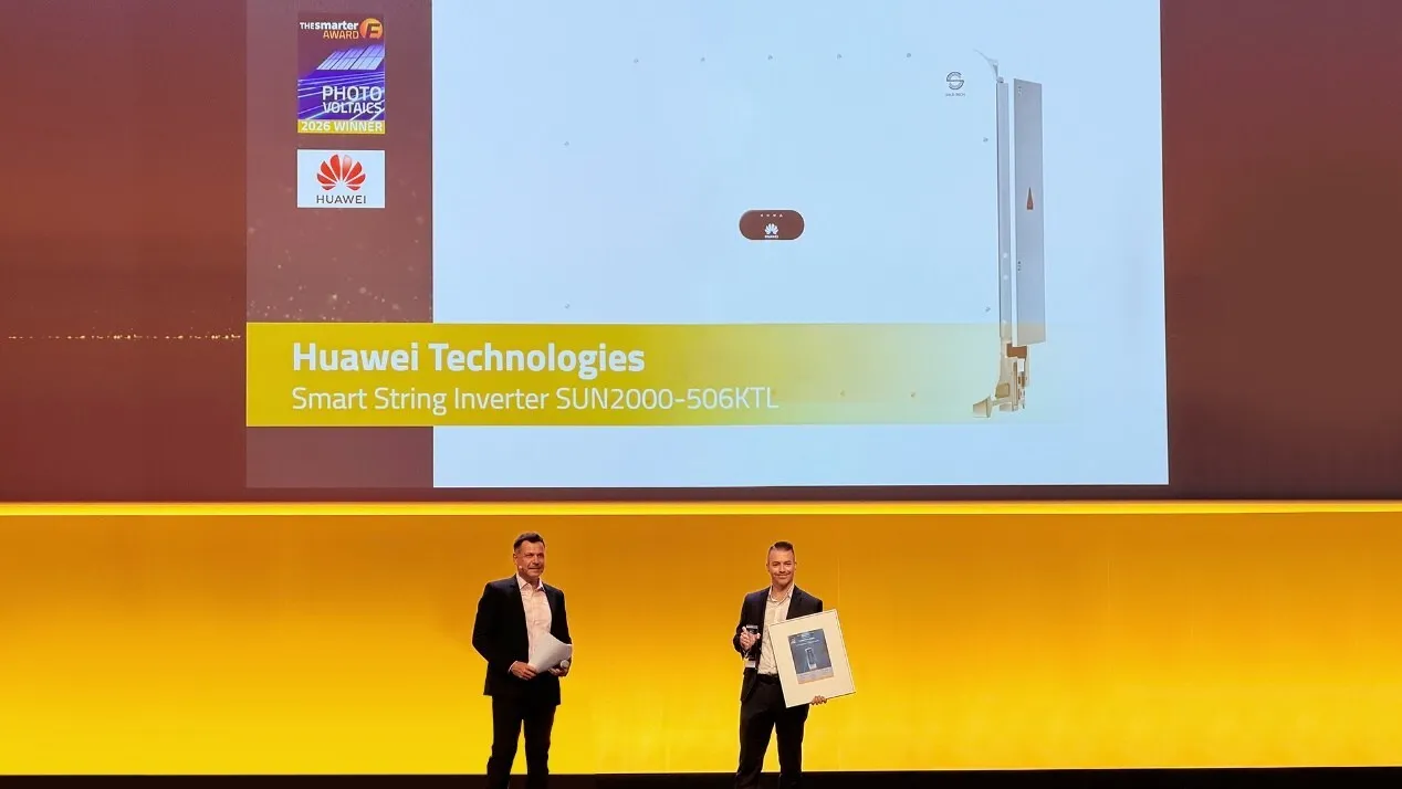 Huawei's 506   kW Smart String Inverter Won the Smarter E AWARD at Intersolar Europe 2026