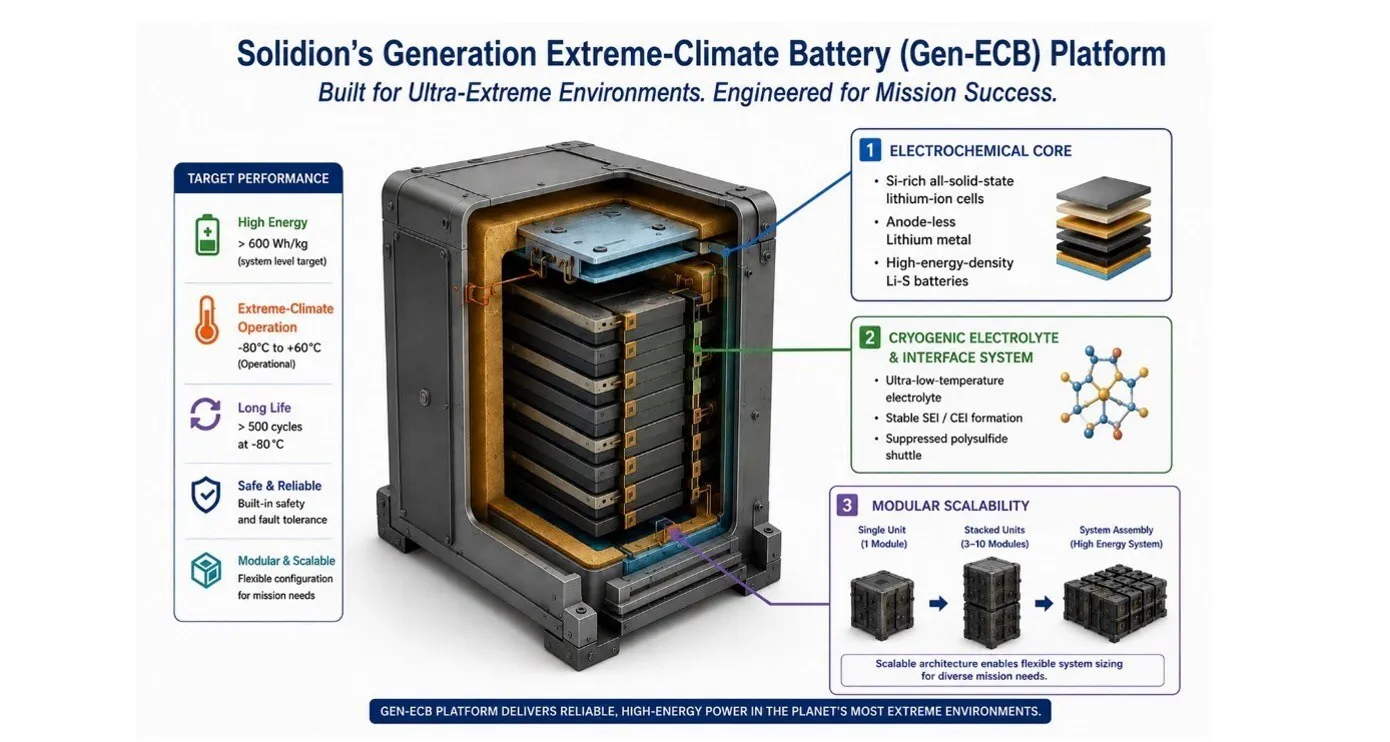 Solidion Technology Unveils Patented Extreme-Climate Battery Technology Targeting Low Earth Orbit-Based Artificial Intelligence Data Centers, Lunar Economy, and Space