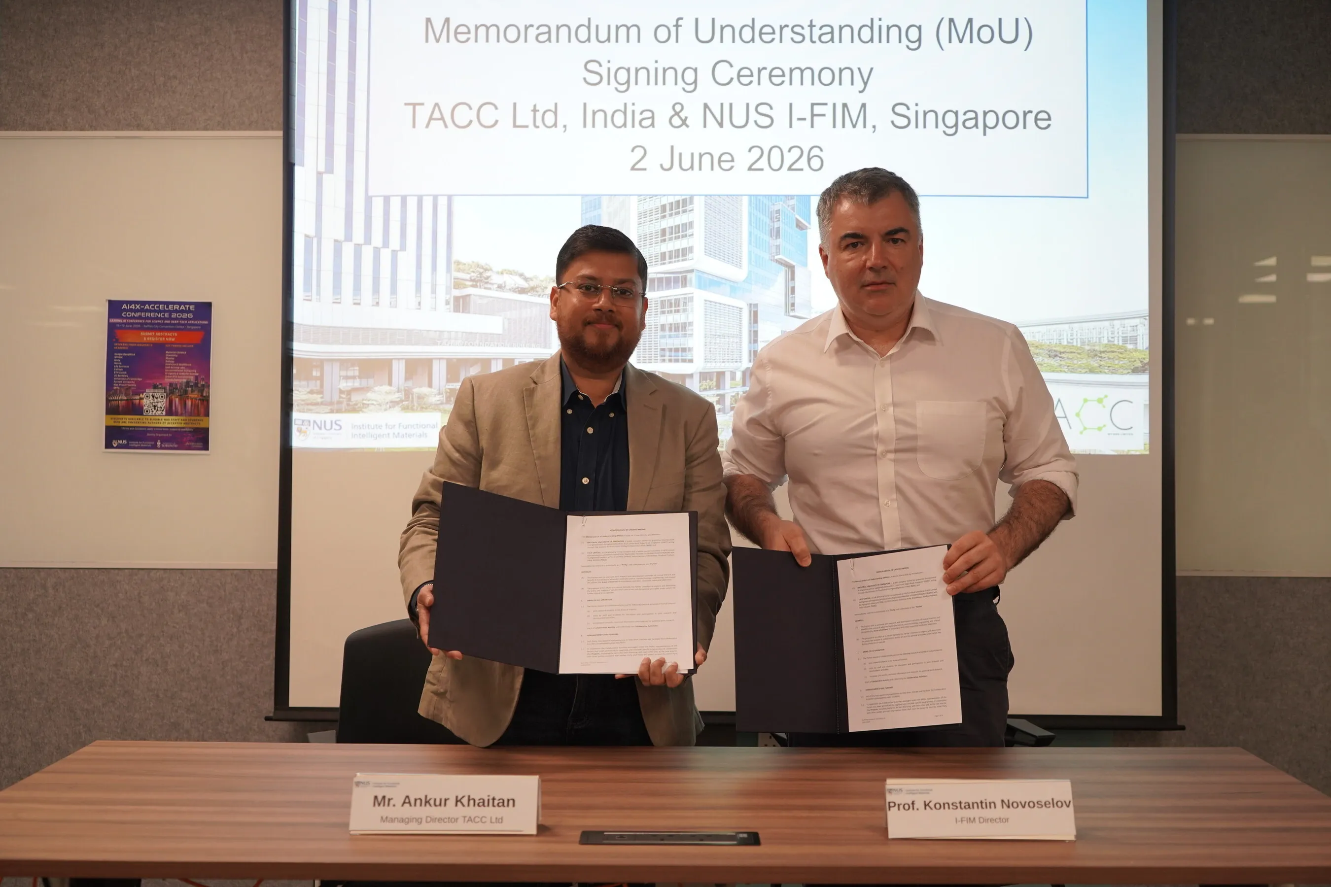 TACC Limited and NUS I-FIM Sign MOU to Advance Next-Generation Materials